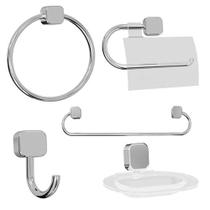 Jogo de Acessórios para Banheiro Japi, 5 peças, Cromado