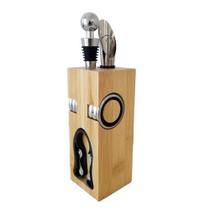 Jogo de Acessórios para Vinho Bambu Ecokitchen - Mimo Style Jogo de Acessórios para Vinho Bambu Ecokitchen - Mimo Style