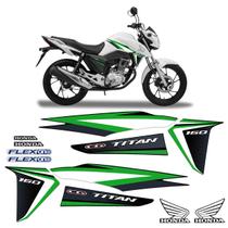 Jogo De Adesivo Honda Cg Moto Titan 160 Ex Verde 2016/2017