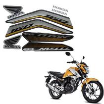 Jogo De Adesivos Faixa Honda CG Titan 160 2022 Amarelo Jogo De Adesivos Faixa Honda CG Titan 160 2022 Amarelo