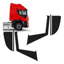 Jogo De Adesivos Laterais / Portas Iveco Preto Completo