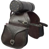 Jogo de Alforge e Porta Bebidas em Couro SV3156 - Marrom