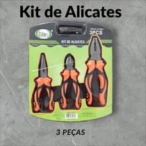 Jogo de Alicates, Kit com 3 Peças Universal, Corte e Bico Profissional
