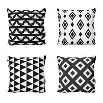 Jogo de Almofadas Decoração Preto e Branco Para Sofá Sala de Estar 40x40 Personalizadas Novadecora Jogo de Almofadas Decoração Preto e Branco Para Sofá Sala de Estar 40x40 Personalizadas Novadecora