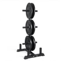 Jogo de Anilhas CAP Barbell 100 lb com Suporte para Armazenamento Jogo de Anilhas CAP Barbell 100 lb com Suporte para Armazenamento