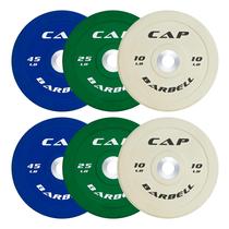 Jogo de anilhas olímpicas bumper CAP Barbell 160 lb Jogo de anilhas olímpicas bumper CAP Barbell 160 lb