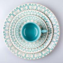 Jogo de Aparelho de Jantar Oxford Biona 20pçs Donna Mandala Azul Turquesa Jogo de Aparelho de Jantar Oxford Biona 20pçs Donna Mandala Azul Turquesa