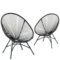 Jogo de Área 2 Poltronas Kinder Acapulco Oval em Corda Sintética