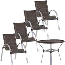 Jogo de Área Mini Garden com 4 Cadeiras e Mesa Tramada Trama Original