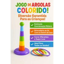 Jogo de Argolas Colorido Infantil - Diversão, Coordenação Motora e Aprendizado!