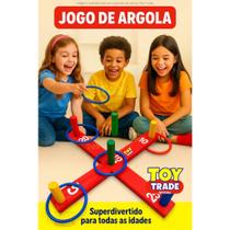 Jogo de Argolas Cruz com Pinos em Madeira Gincana Brinquedo Educativo Festa Junina Toy Trade