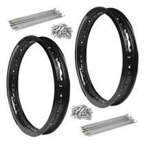 Jogo De Aro Preto com Raio Cromado 4mm Bros 125 Bros 150 160 Jogo De Aro Preto com Raio Cromado 4mm Bros 125 Bros 150 160