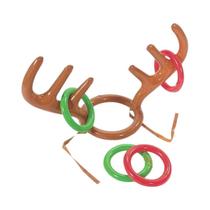 Jogo De Arremesso De Argolas Com Chapéu De Rena Inflável De Natal Para Crianças, Decoração De Natal