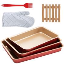 Jogo De Assadeira 03 Pçs + Luva + Pincel + Descanso Panela Jogo De Assadeira 03 Pçs + Luva + Pincel + Descanso Panela