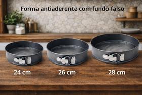 Jogo de Assadeira Antiaderente Kit 3 Unidades com Fundo Removível Jogo de Assadeira Antiaderente Kit 3 Unidades com Fundo Removível