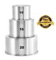 Jogo de assadeira redonda alta - forma de bolo bento cake - panetone n 10/15/20cm 3 peças alta