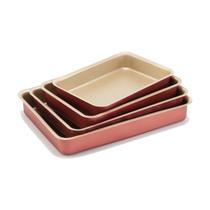 Jogo De Assadeiras Alta, Antiaderente,Teflon Cereja - 4 pçs