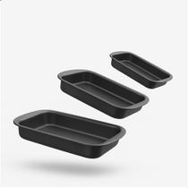 Jogo de assadeiras antiaderente tramontina retangular 34cm 28cm 22cm Jogo de assadeiras antiaderente tramontina retangular 34cm 28cm 22cm