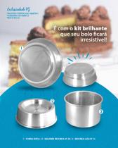 Jogo de assadeiras ballerine forma dupla e bolo redondo alta em aluminio if35 - kit brilhante