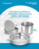 Jogo de assadeiras bolo redondo fundo falso e bolo alta em aluminio if35 - kit mania