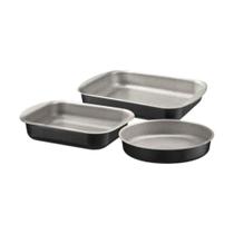 Jogo de Assadeiras Brasil - Preto - 3 Peças - Tramontina