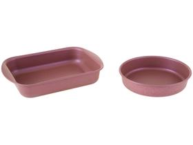 Jogo de Assadeiras Tramontina Rosa 2 Peças Jogo de Assadeiras Tramontina Rosa 2 Peças
