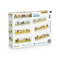 Jogo de Associação Animais Pais e Filhotes MDF 3+ Educativo 24 Peças Jogo de Associação Animais Pais e Filhotes MDF 3+ Educativo 24 Peças