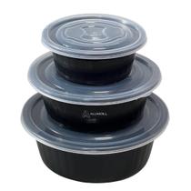 Jogo de Bacia 3 Peças Plastico Redonda Multiuso Preto com Tampa Canelada Jogo de Bacia 3 Peças Plastico Redonda Multiuso Preto com Tampa Canelada