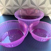 Jogo de bacia de plástico rosa 3 peças grande média pequena multiuso para cozinha lavanderia bacias plásticas plastico