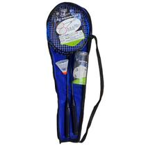 Jogo De Badminton Completo Art Sport Com 2 Raquetes Alumínio Resistente 3 Petecas Macia E Leve Para Jogos E Treinos