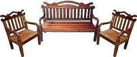 Jogo De Bancos Rústico Mississippi em Madeira de Demolição - Cód 319