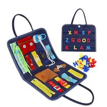 Jogo de banda elástica de brinquedo educativo definir jogo cerebral infantil Kinderganten Adorável Vestir Brinquedo Educacional Felt Made - Azul Escuro
