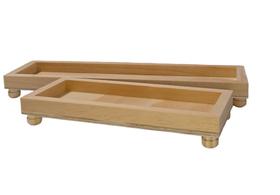 jogo de bandeja retangular pinus