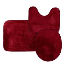 Jogo De Banheiro Antiderrrapante 03 Pçs Soft Macio Ponto