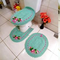 Jogo de banheiro Bordado croche barbante Jogo de banheiro Bordado croche barbante