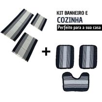 Jogo de Banheiro com Kit Passadeira Tapete de Cozinha 6 Peças de Casa Jogo de Banheiro com Kit Passadeira Tapete de Cozinha 6 Peças de Casa