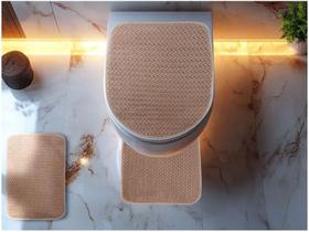 Jogo De Banheiro Conjunto C/3 Peças Cristal Café Jolitex