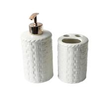 Jogo de banheiro de porcelana com 02 peças com 390 ml Jogo de banheiro de porcelana com 02 peças com 390 ml