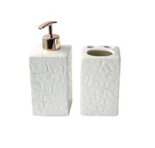 Jogo de banheiro de porcelana com 02 peças com 420 ml Jogo de banheiro de porcelana com 02 peças com 420 ml