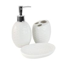 Jogo de banheiro de porcelana com 3 peças 350ml