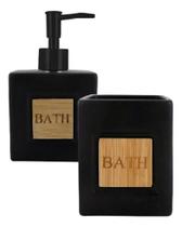 Jogo De Banheiro Em Cerâmica E Bambu Bath 2 Peças Mimo Style Jogo De Banheiro Em Cerâmica E Bambu Bath 2 Peças Mimo Style