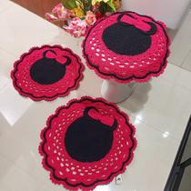 Jogo de banheiro em crochê kit 3 peças (Modelo: Minnie)