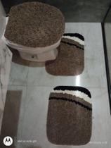 Jogo de banheiro frufru - caqui - 3 peças - etc e tal artesanato Jogo de banheiro frufru - caqui - 3 peças - etc e tal artesanato