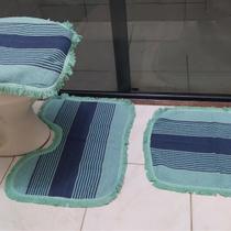 Jogo de banheiro listrado, tapetes, Kit com 3 peças , escolha a cor, À Pronta Entrega