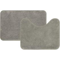 Jogo de Banheiro Microfibra Soft Color 2 Peças Liso Cinza Jogo de Banheiro Microfibra Soft Color 2 Peças Liso Cinza
