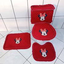 Jogo de banheiro Minnie 4 peças Tecido Jogo de banheiro Minnie 4 peças Tecido