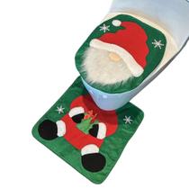 Jogo De Banheiro Natalino Papai Noel Kit Com 2 Peças