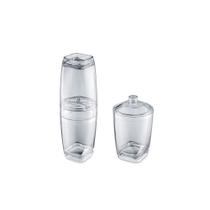 Jogo de Banheiro Porta Escova e Algodão Transparente 2un