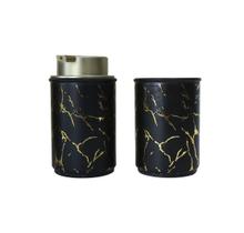 Jogo de banheiro vidro com 02 peças estampa marmorizada