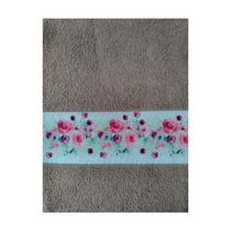 Jogo de Banho 2 Peças Transfer Rosas 1 Banho + 1 Rosto